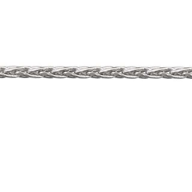 14K White 2 mm Diamond-Cut Wheat Chain by the Inch