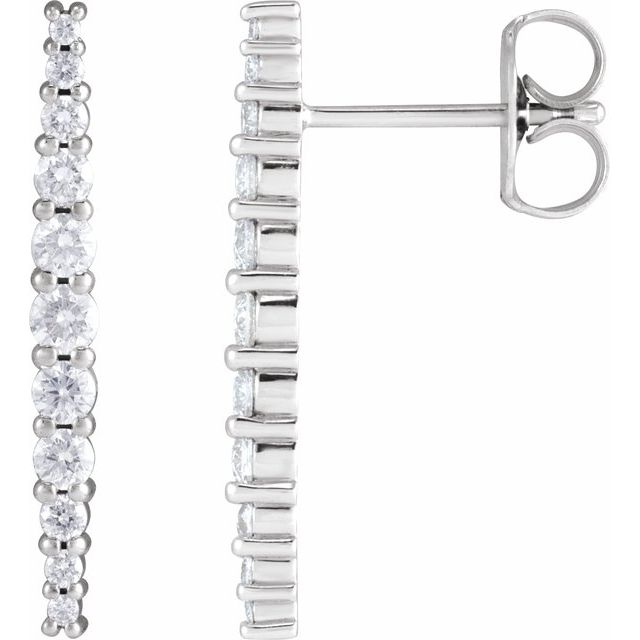 14K White 3/8 CTW Natural Diamond Earrings