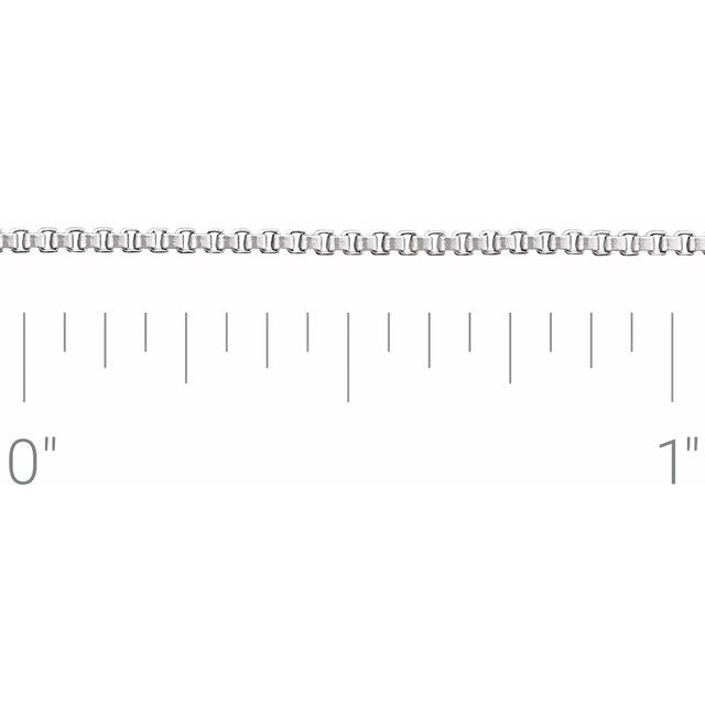 14K White Recycled Metal 1 mm Box Chain by the Inch