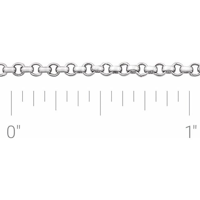 Sterling Silver 2 mm Rolo Chain by the Inch