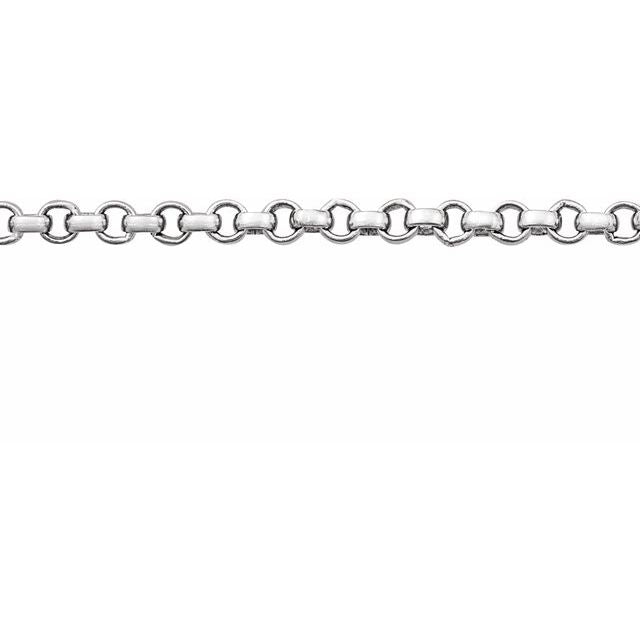 Sterling Silver 2 mm Rolo Chain by the Inch