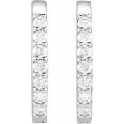 Natural Diamond Oval Huggie Hoop Earrings in 1/8 and 1/6 Carat