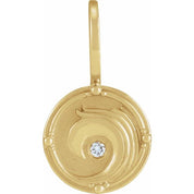 14K Yellow .015 CT Natural Diamond Water Element Charm/Pendant