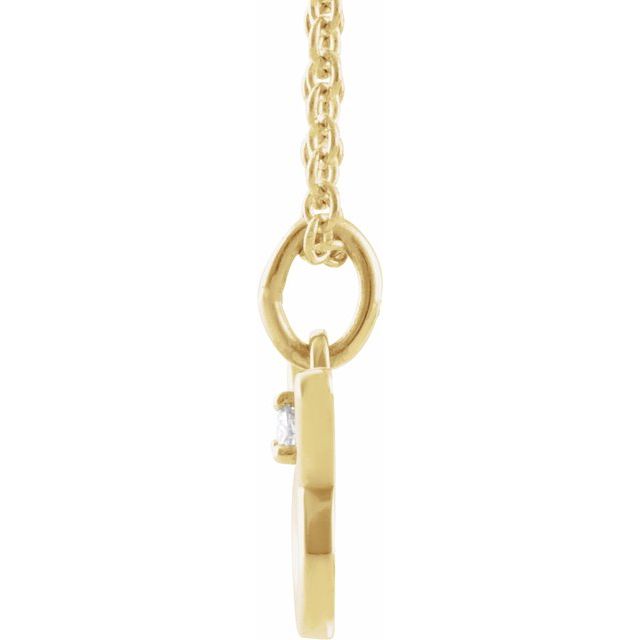 14K Yellow .015 CT Natural Diamond Taurus Zodiac 16-18" Necklace