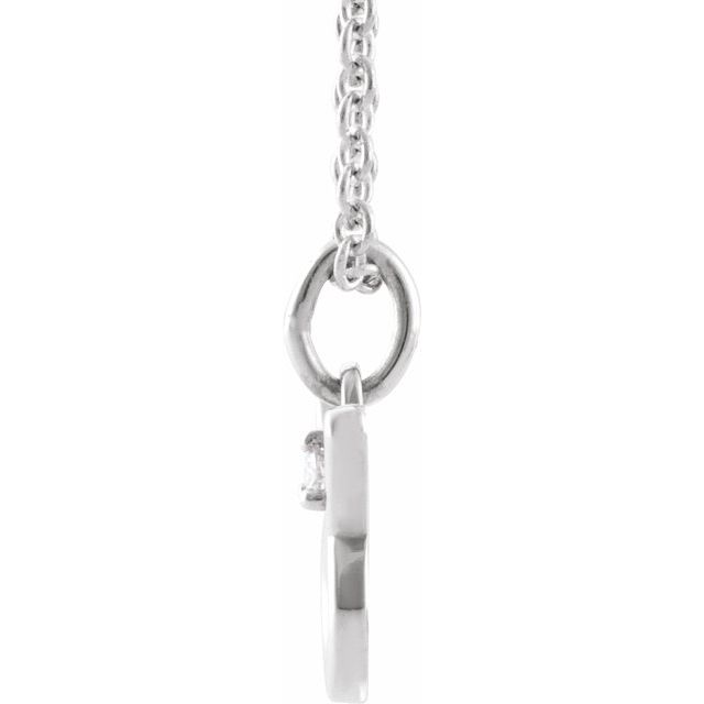 14K White .015 CT Natural Diamond Taurus Zodiac 16-18" Necklace