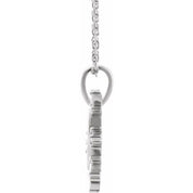 Platinum .03 CT Natural Diamond Heart & Daggers 16-18" Necklace