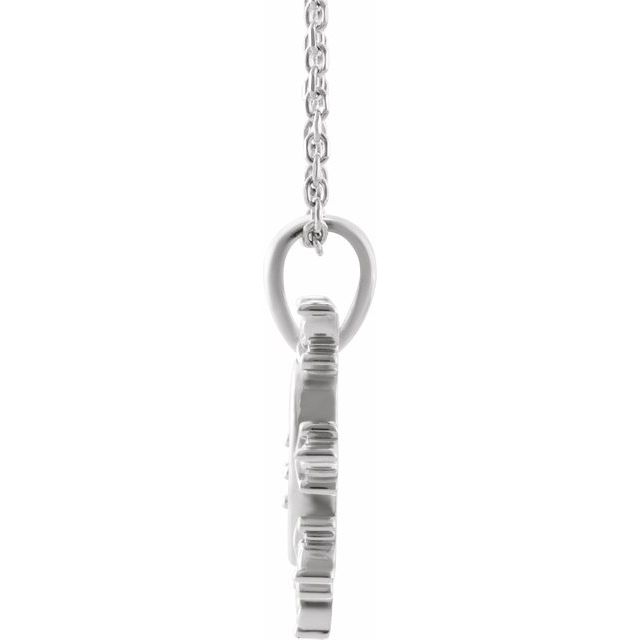 Platinum .03 CT Natural Diamond Heart & Daggers 16-18" Necklace