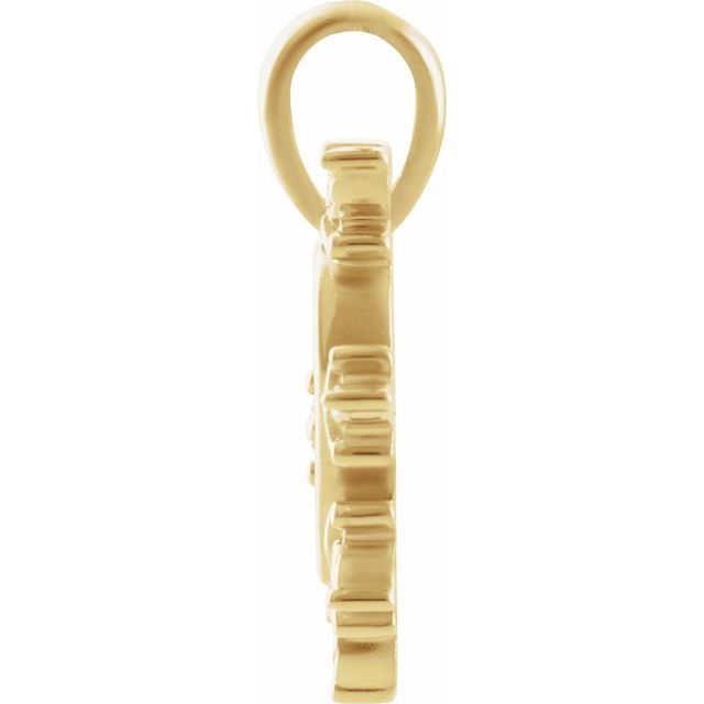14K Yellow .03 CT Natural Diamond Heart & Daggers Pendant