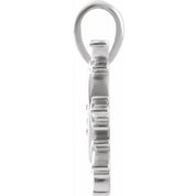 Sterling Silver .03 CT Natural Diamond Heart & Daggers Pendant