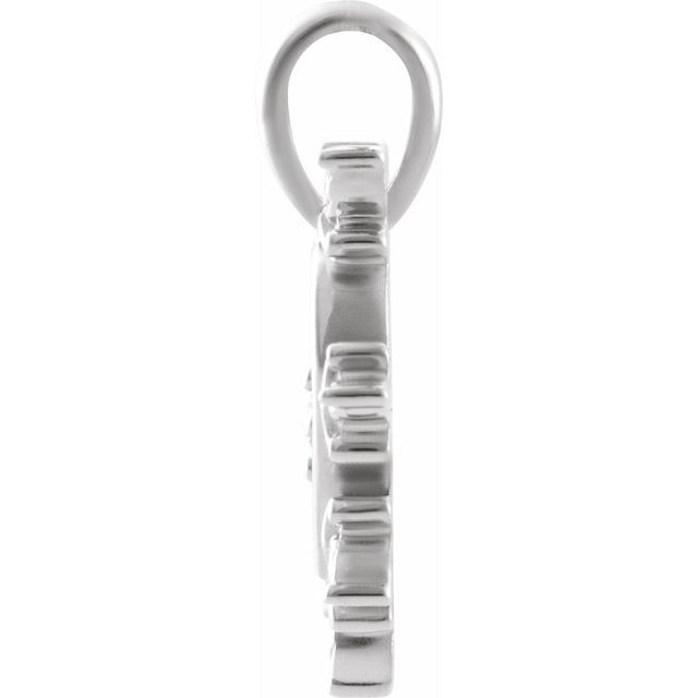 Sterling Silver .03 CT Natural Diamond Heart & Daggers Pendant