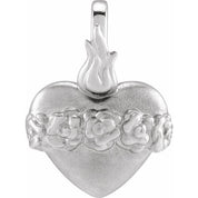 14K White Immaculate Heart Of Mary Pendant