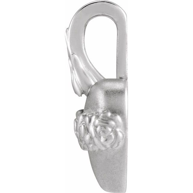 14K White Immaculate Heart Of Mary Pendant