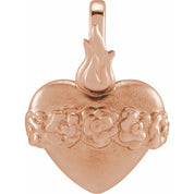 14K Rose Immaculate Heart Of Mary Pendant