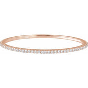 14K Rose 4 CTW Natural Diamond Stackable Bangle 8" Bracelet