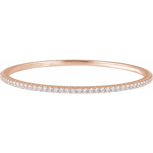 14K Rose 4 CTW Natural Diamond Stackable Bangle 8" Bracelet