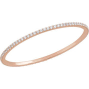 14K Rose 5 CTW Natural Diamond Stackable Bangle 8" Bracelet