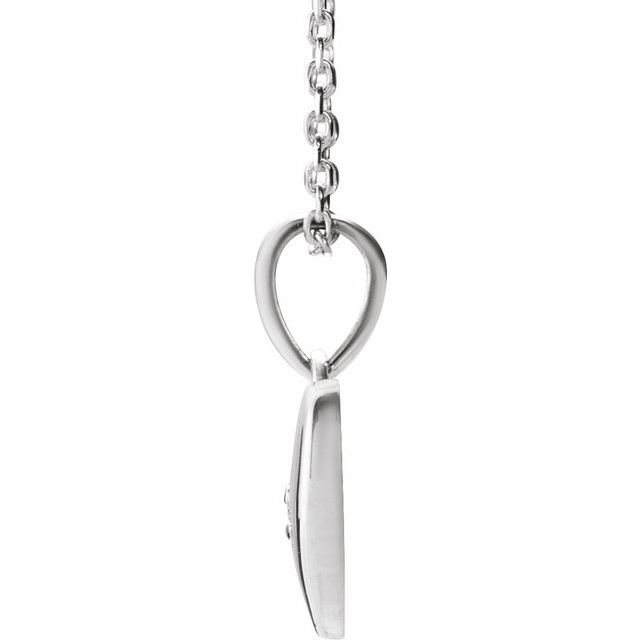 Sterling Silver .015 CT Natural Diamond Heart 16-18" Necklace