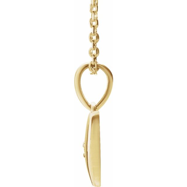 14K Yellow .015 CT Natural Diamond Heart 16-18" Necklace