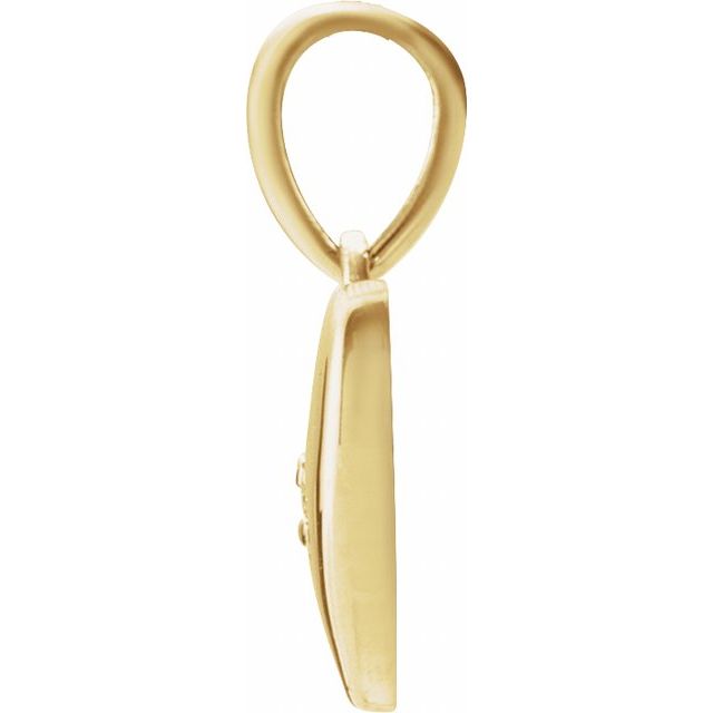 14K Yellow .015 CT Natural Diamond Heart Pendant