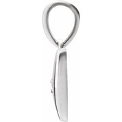 14K White .015 CT Natural Diamond Heart Pendant