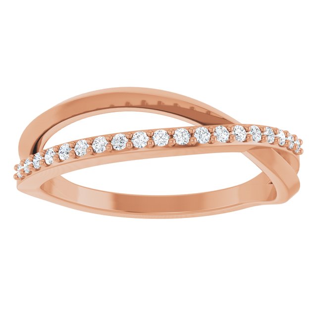 14K Gold 1/8 CTW Natural Diamond Criss Cross Ring