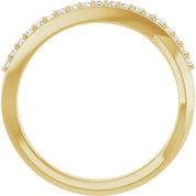 14K Gold 1/8 CTW Natural Diamond Criss Cross Ring