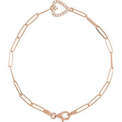 14K Rose 1/8 CTW Natural Diamond Heart 7" Bracelet