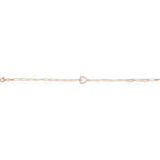 14K Rose 1/8 CTW Natural Diamond Heart 7" Bracelet