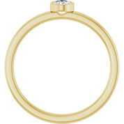 14K Yellow 1/5 CT Natural Diamond Solitaire Bezel-Set Ring