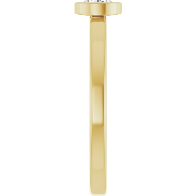 14K Yellow 1/5 CT Natural Diamond Solitaire Bezel-Set Ring
