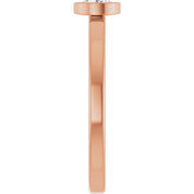 14K Rose 1/5 CT Natural Diamond Solitaire Bezel-Set Ring