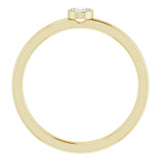 14K Yellow 1/6 CT Natural Diamond Solitaire Bezel-Set Ring