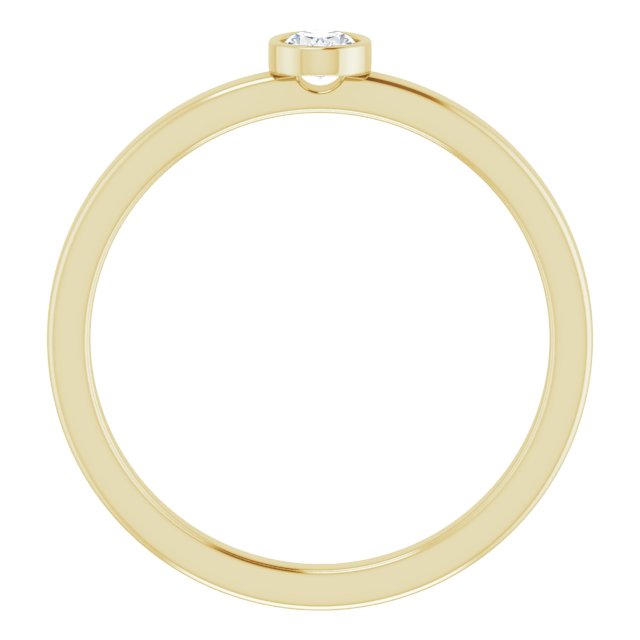 14K Yellow 1/6 CT Natural Diamond Solitaire Bezel-Set Ring