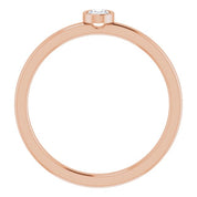 14K Rose 1/6 CT Natural Diamond Solitaire Bezel-Set Ring