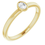 14K Yellow 1/6 CT Natural Diamond Solitaire Bezel-Set Ring