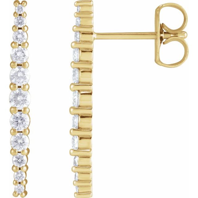 14K Yellow 3/8 CTW Natural Diamond Earrings