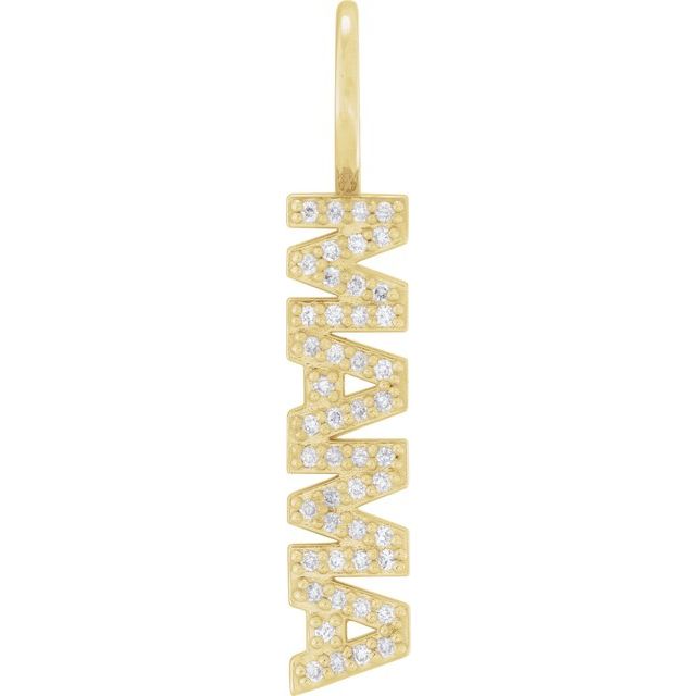 14K Yellow 1/10 CTW Natural Diamond Mama Charm/Pendant