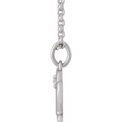 14K White .015 CT Natural Diamond Virgo Zodiac 16-18" Necklace