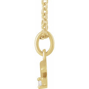 14K Yellow .015 CT Natural Diamond Aquarius Zodiac 16-18" Necklace