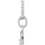 14K White .015 CT Natural Diamond Aquarius Zodiac 16-18" Necklace