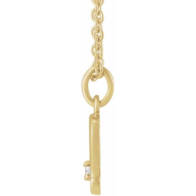14K Yellow .015 CT Natural Diamond Leo Zodiac 16-18" Necklace