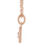 14K Rose .03 CTW Natural Diamond Cancer Zodiac 16-18" Necklace