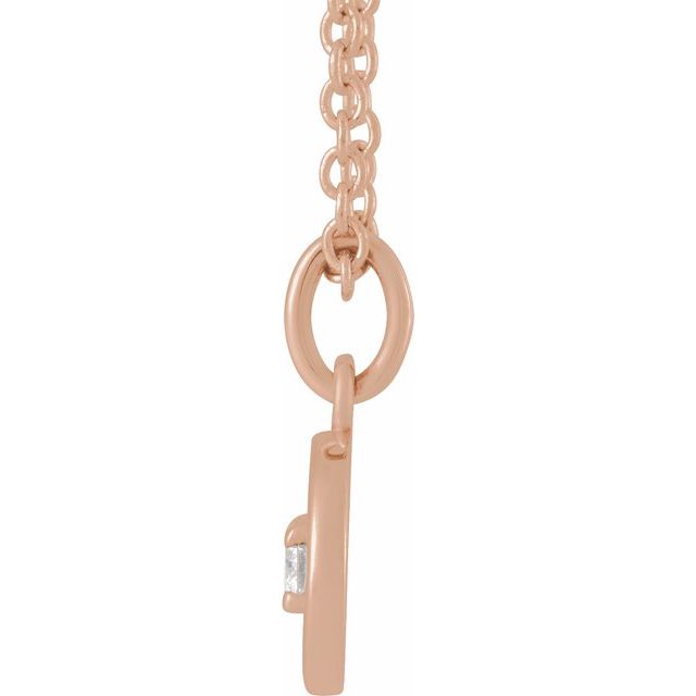 14K Rose .03 CTW Natural Diamond Cancer Zodiac 16-18" Necklace