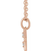 14K Rose .03 CTW Natural Diamond Pisces Zodiac 16-18" Necklace