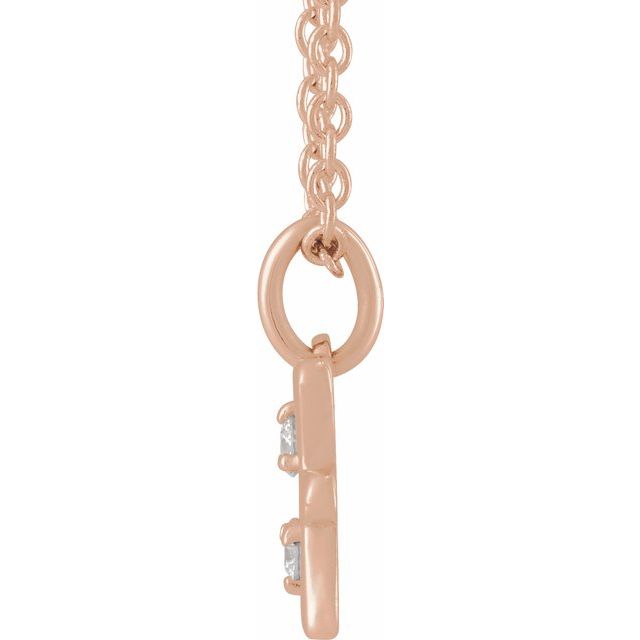 14K Rose .03 CTW Natural Diamond Pisces Zodiac 16-18" Necklace