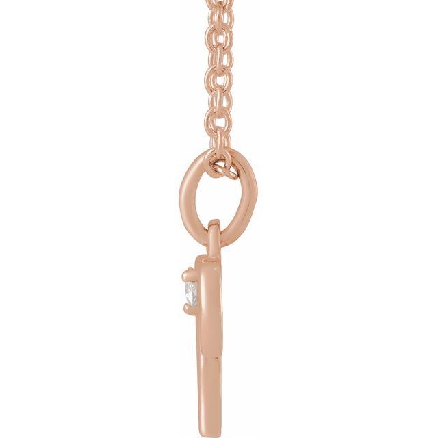 14K Rose .015 CT Natural Diamond Aries Zodiac 16-18" Necklace