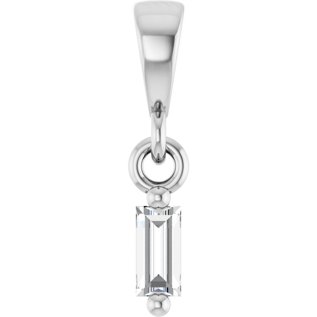 14K White .06 CTW Natural Diamond Solitaire Pendant