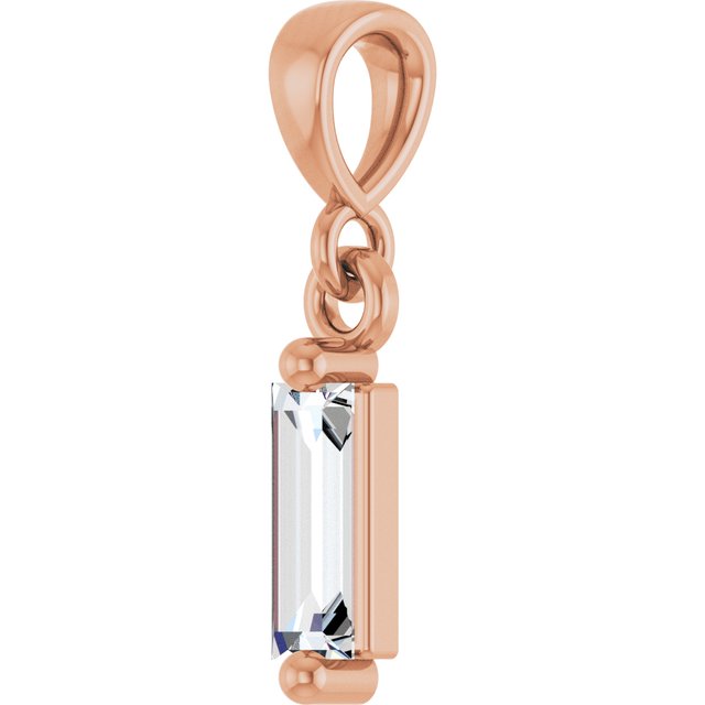 14K Rose 1/6 CTW Natural Diamond Solitaire Pendant