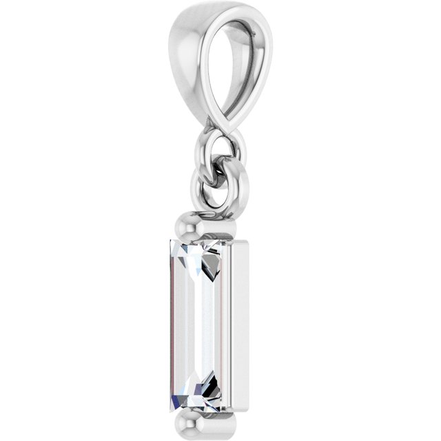 14K White 1/6 CTW Natural Diamond Solitaire Pendant