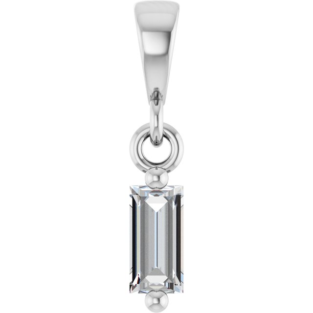 Platinum 1/8 CTW Natural Diamond Solitaire Pendant